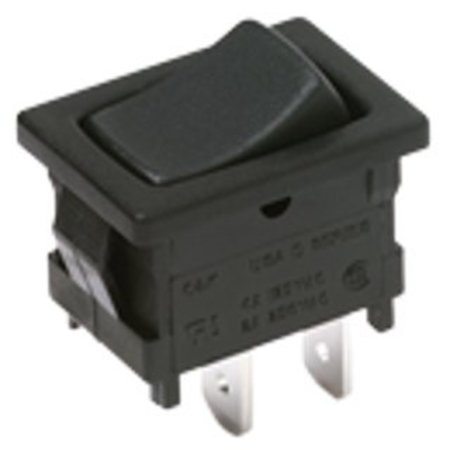 C&K COMPONENTS Rocker Switch, Spdt, On-On, Latched, 10A, 30Vdc, Quick Connect Terminal, Rocker Actuator, Panel D501J12S215QA